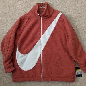 Nike Swoosh Reversible Sherpa Jacket (Pink)